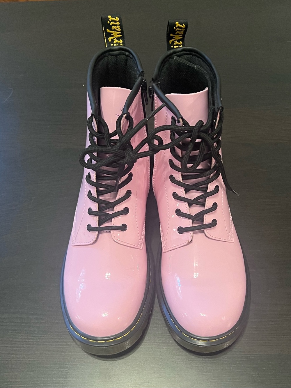 Dr Martens Pink Leather Boot with Side Zipper Size Womens 7 or Mens 6